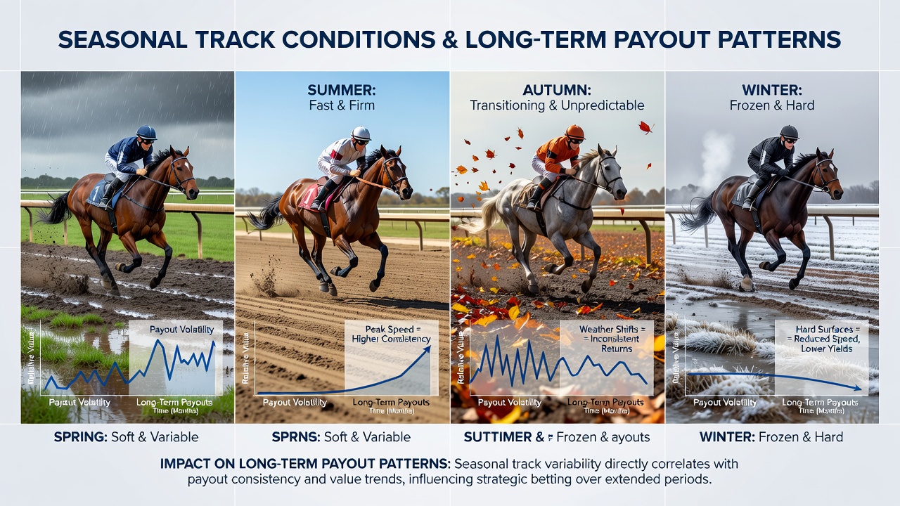 Autumn racing action on a firm dirt surface with clear seasonal track conditions